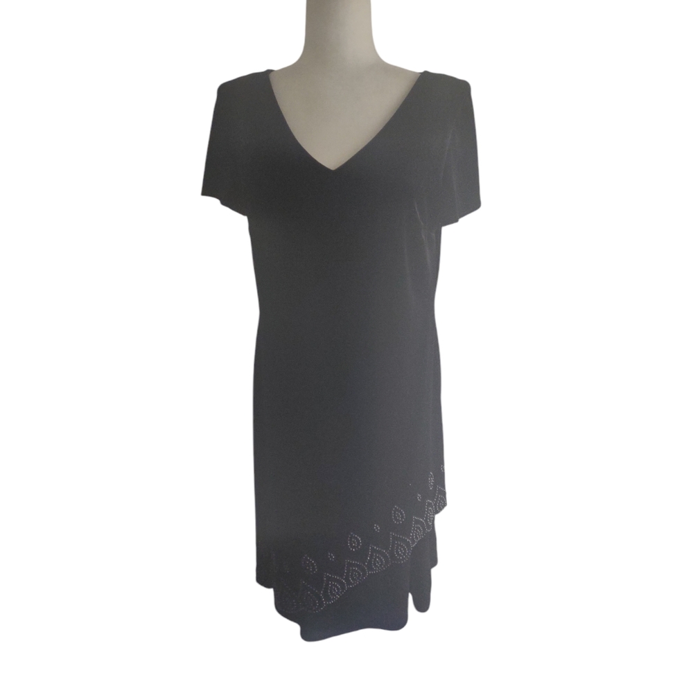 American Vintage dress‎ black velvet 12 lined rhinestone hem detail Whims…
